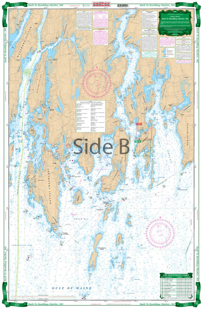 Waterproof Boothbay Harbor navigation map (NOAA Charts)
