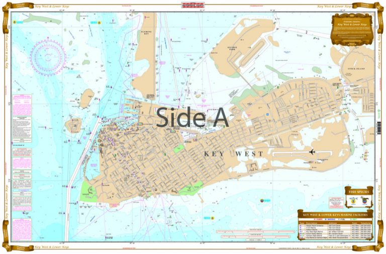 Key West and Lower Keys Lobster Inshore Fish and Dive Chart 110F