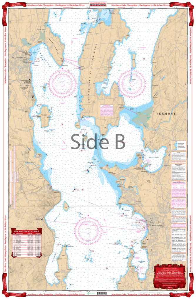 Northern Lake Champlain Navigation Chart/maps 12