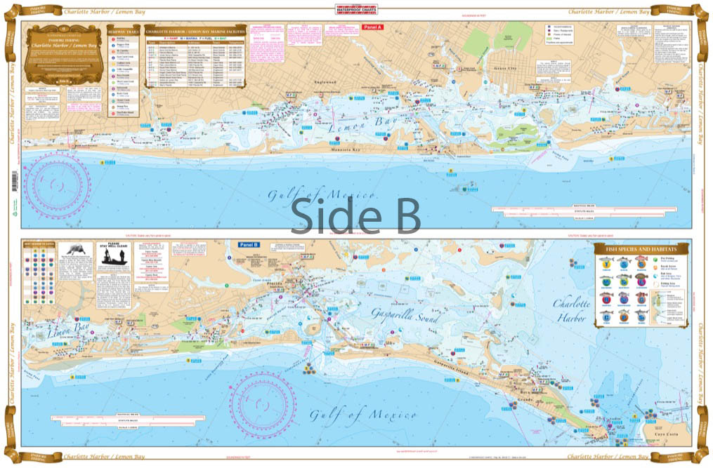 Captain Segulls Fishing Nautical Chart #LRI399 – Little River Inlet, SC/NC, Double-Sided, 12x18in Laminated