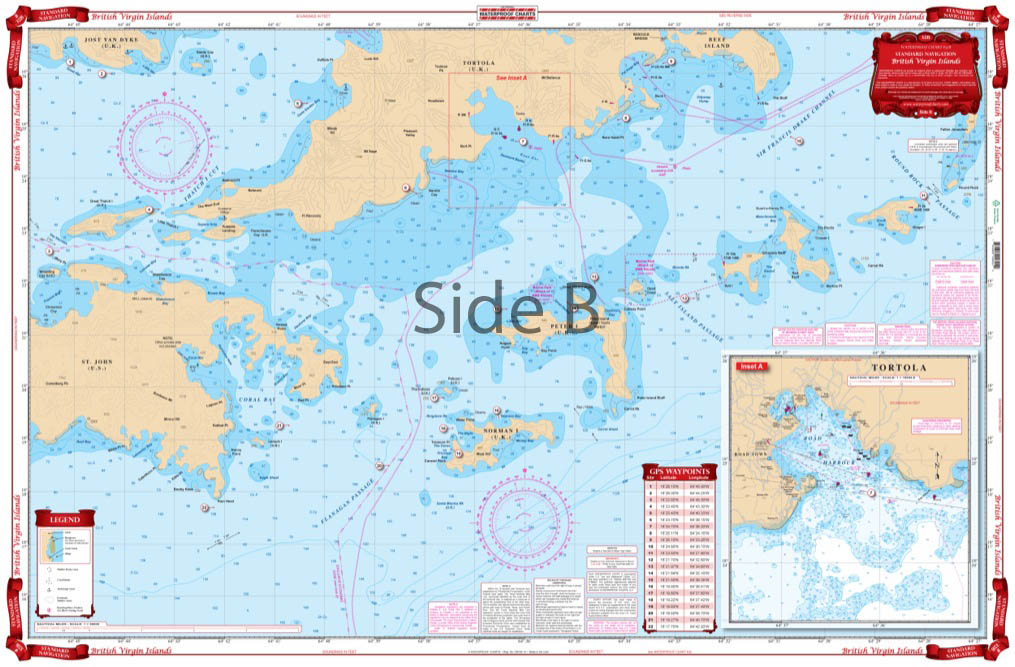 U.S. and British Virgin Islands Navigation Chart 32 Waterproof Charts