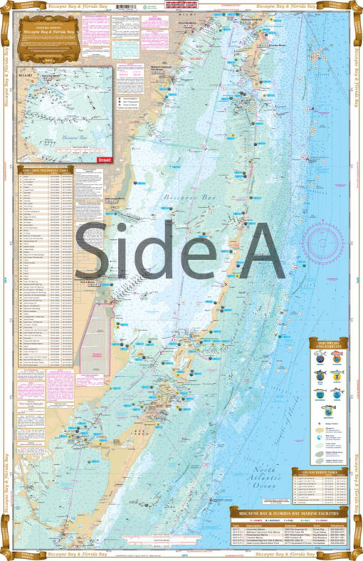 coverage of biscayne bay to florida bay inshore fishing miami nautical chart