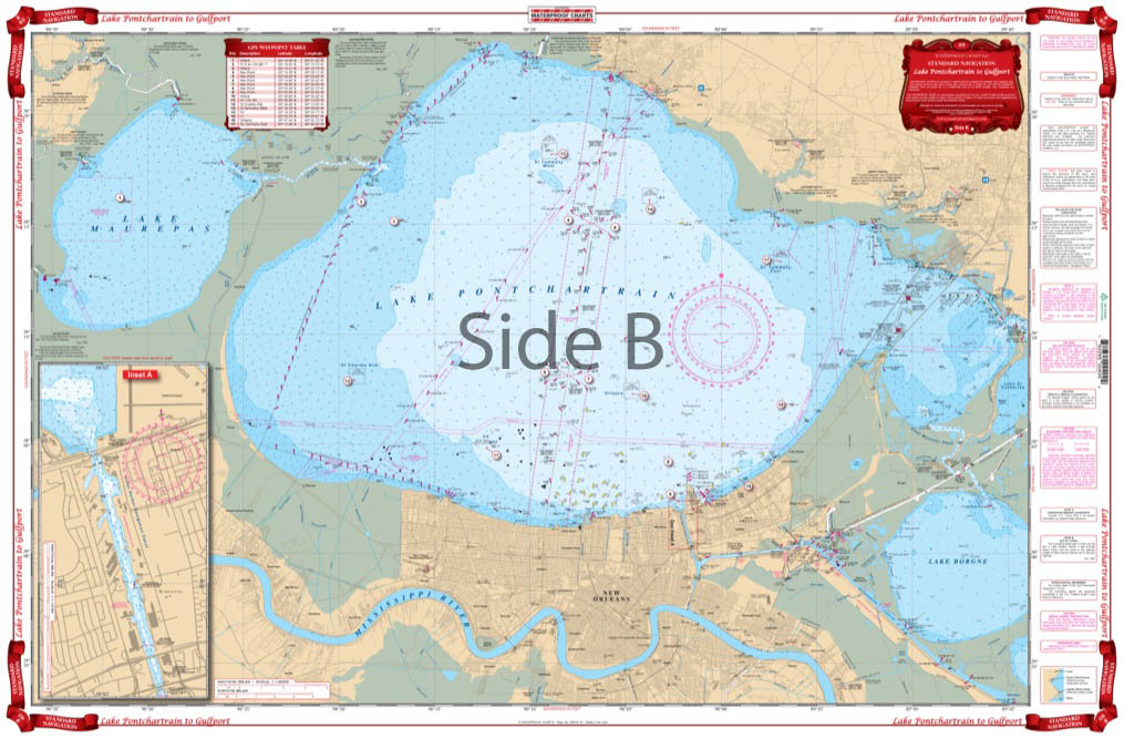 Lake_Ponchartrain_to_Gulfport_Navigation_Chart_40_Side_B - Waterproof 