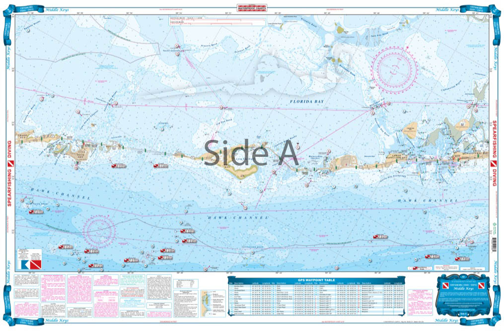 Coverage of Middle Keys Fishing Offshore Fish and Dive Chart 6F