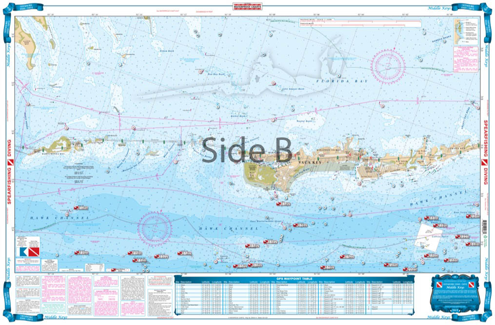 Coverage of Middle Keys Fishing Offshore Fish and Dive Chart 6F