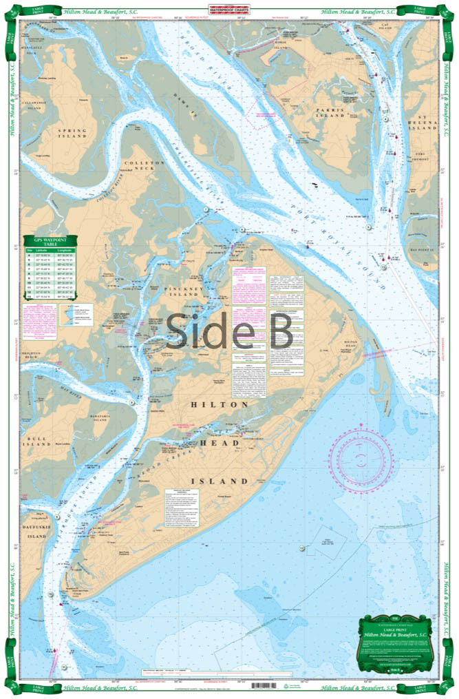 Hilton Head and Beaufort, SC Large Print Navigation Chart 93E