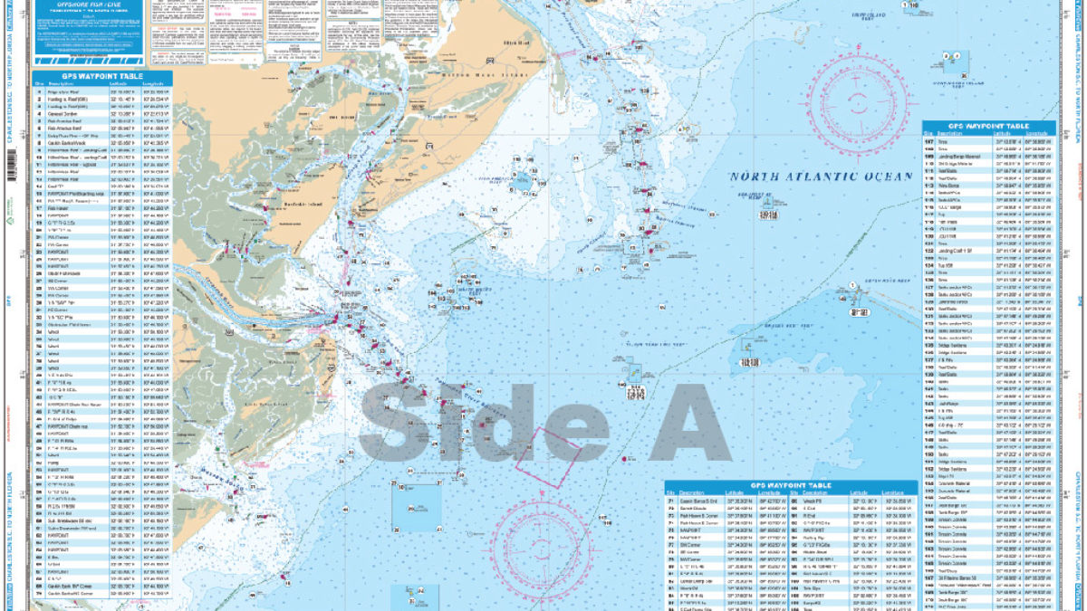 Coverage of Middle Keys Fishing Offshore Fish and Dive Chart 6F