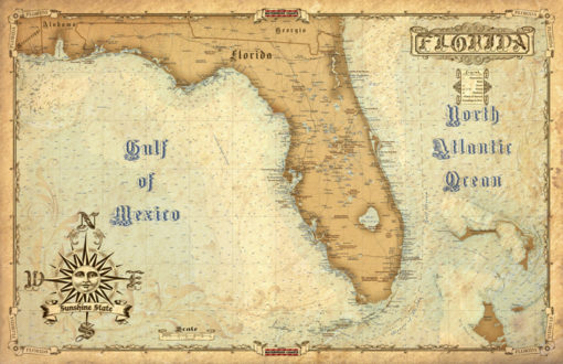 antique maps of florida wall map for home or office old navigation charts