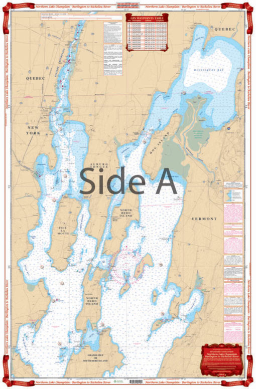 Northern Lake Champlain Navigation Chart Maps 12 Lake Champlain Navigation Chart 12 Northern Map Side A