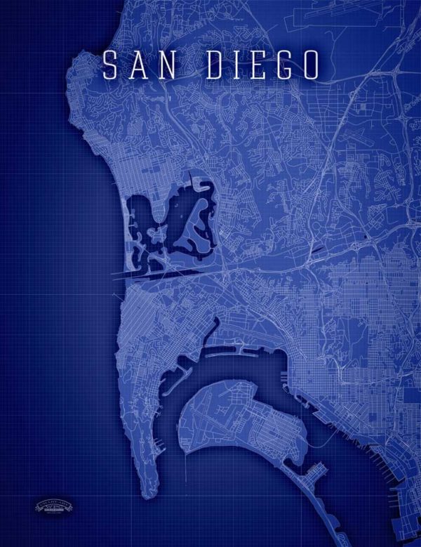 San_Diego_Blueprint_Wrapped_Canvas