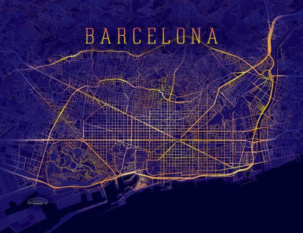 Barcelona_night_wrapped_canvas