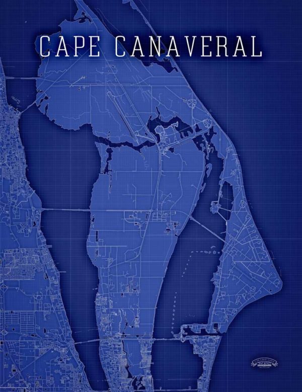 Cape_Canveral_Blueprint_Wrapped_Canvas